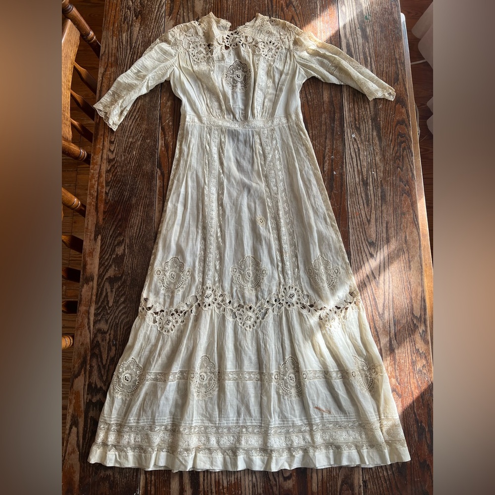 Antique Edwardian Lawn Dress—Slip and Gown